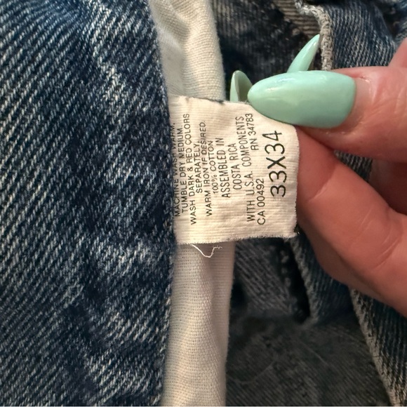 Lee Blue Straight Denim Jeans with Faded Details - Vintage - Picture 2 of 3